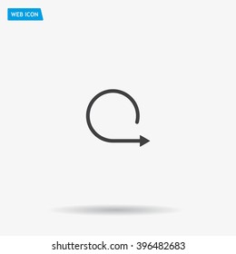 rotation arrows in a circle web icon. vector design