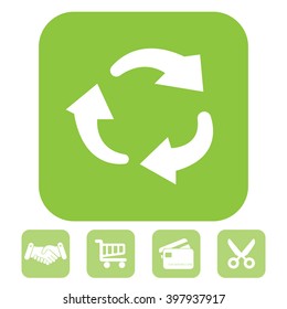 rotation arrows in a circle web icon. vector design