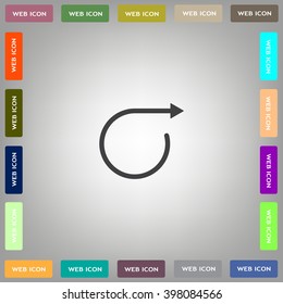 rotation arrows in a circle web icon. vector design