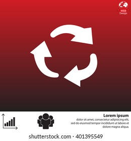 rotation arrows in a circle web icon. vector design