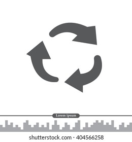 rotation arrows in a circle web icon. vector design