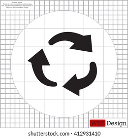 rotation arrows in a circle web icon. vector design