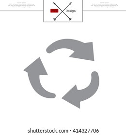 rotation arrows in a circle web icon. vector design