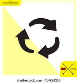 rotation arrows in a circle web icon. vector design