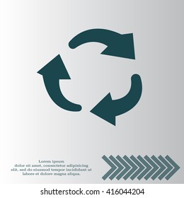 rotation arrows in a circle web icon. vector design
