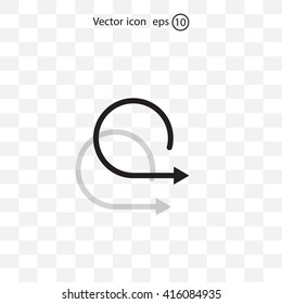 rotation arrows in a circle web icon. vector design
