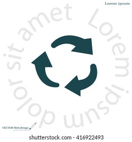 rotation arrows in a circle web icon. vector design