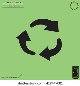 rotation arrows in a circle web icon. vector design