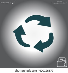 rotation arrows in a circle web icon. vector design