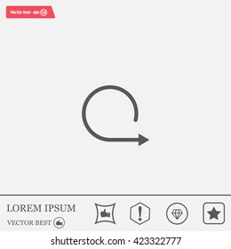 rotation arrows in a circle web icon. vector design