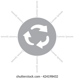 rotation arrows in a circle web icon. vector design