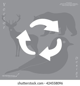 rotation arrows in a circle web icon. vector design