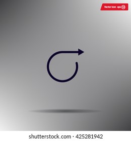 rotation arrows in a circle web icon. vector design