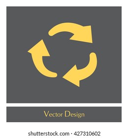 rotation arrows in a circle web icon. vector design