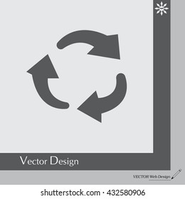 rotation arrows in a circle web icon. vector design