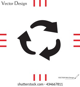 rotation arrows in a circle web icon. vector design