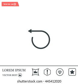 rotation arrows in a circle web icon. vector design