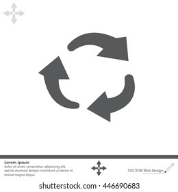 rotation arrows in a circle web icon. vector design