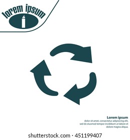 rotation arrows in a circle web icon. vector design