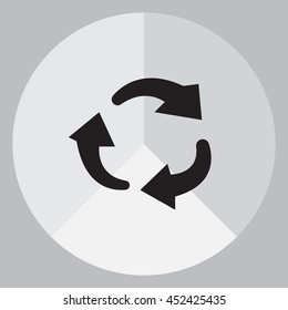 rotation arrows in a circle web icon. vector design