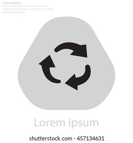 rotation arrows in a circle web icon. vector design