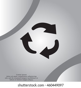 rotation arrows in a circle web icon. vector design