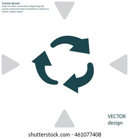 rotation arrows in a circle web icon. vector design