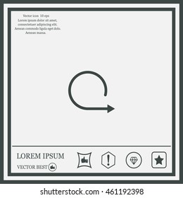 rotation arrows in a circle web icon. vector design