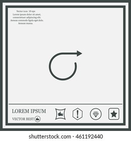 rotation arrows in a circle web icon. vector design