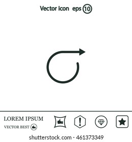 rotation arrows in a circle web icon. vector design