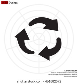 rotation arrows in a circle web icon. vector design