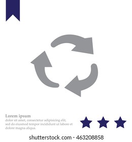 rotation arrows in a circle web icon. vector design