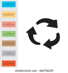 rotation arrows in a circle web icon. vector design