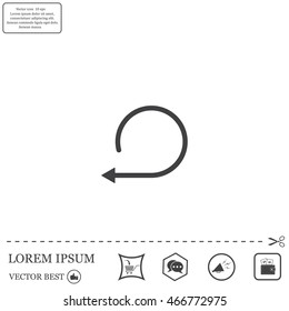 rotation arrows in a circle web icon. vector design