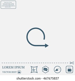rotation arrows in a circle web icon. vector design