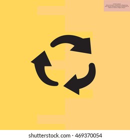 rotation arrows in a circle web icon. vector design
