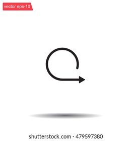 rotation arrows in a circle web icon. vector design