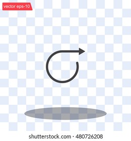 rotation arrows in a circle web icon. vector design