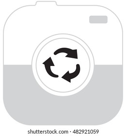 rotation arrows in a circle web icon. vector design