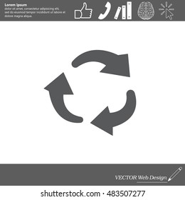rotation arrows in a circle web icon. vector design