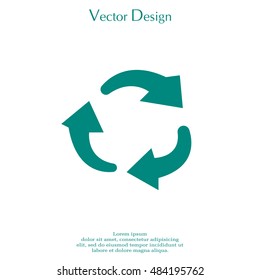 rotation arrows in a circle web icon. vector design