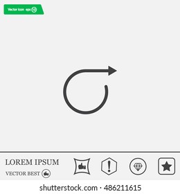 rotation arrows in a circle web icon. vector design