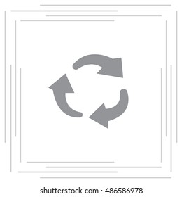 rotation arrows in a circle web icon. vector design