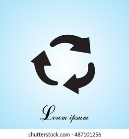 rotation arrows in a circle web icon. vector design