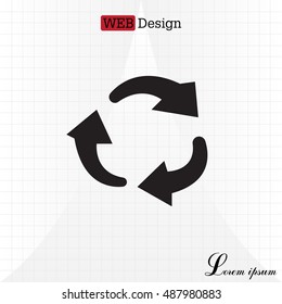 rotation arrows in a circle web icon. vector design