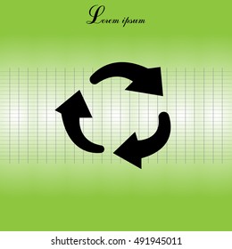 rotation arrows in a circle web icon. vector design