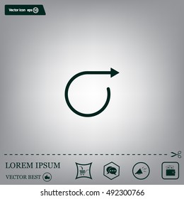 rotation arrows in a circle web icon. vector design