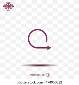 rotation arrows in a circle web icon. vector design