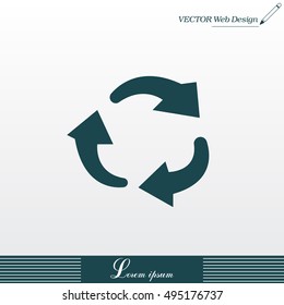 rotation arrows in a circle web icon. vector design