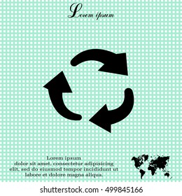 rotation arrows in a circle web icon. vector design